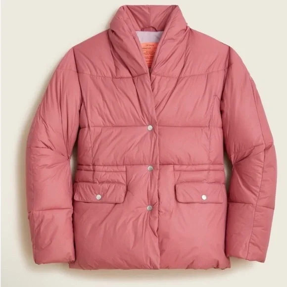 J. Crew Pink Puffer Jacket - Picture 3 of 5